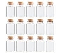 PRETYZOOM Mini Bouteille En Verre Avec Bouchon De Liège 3X3X5Cm Pour Stockage De Thé Pot Pourri Et Décoration Maison Fête Diy