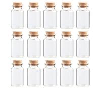 PRETYZOOM Mini Bouteille En Verre Avec Bouchon En Liège Lot De 20 Bouteilles Transparentes 1.18X1.18X1.97In Pour Thé Vœux Bricolage Décoration De Fête Et Maison