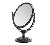 PRETYZOOM Miroir Beautme Ovale Pivotant en Verre Noir Vintage Léger et Clair, Miroir de Table Rétro Maquillage Décoration D'intérieur