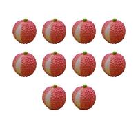 PRETYZOOM Modèle de Litchi Réaliste en Résine, Lot de 10 Pièces | Aspect Vivant pour Micro Paysages, Ornement Pratique pour Vitrines et Étals de Fruits
