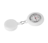PRETYZOOM Montre Infirmière à Clip Rétractable en Silicone, Quartz Blanc | Cadran Large, Cordon Élastique, Couverture Amovible, Usage Médical, Poche de Blouse, Étudiants Médecins