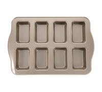 PRETYZOOM Moule à Gâteaux Rectangulaire en Acier au Carbone 8 Cavités Antiadhésif Moules à Mini-Pains Multifonctions Dorés Lave-Vaisselle pour Cuisson Maison et Professionnelle