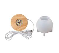 PRETYZOOM Moule en Silicone pour Lampe DIY de Sphère en Cristal Blanc Socle en Bois, Facile à Utiliser, pour Décoration Mariage et Création Lumineuse
