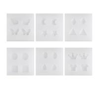 PRETYZOOM Moules à Bijoux en Silicone 6pcs pour Boucles D'oreilles Résistance aux Chocs et Nettoyage Facile, pour DIY et Présents Artisanaux