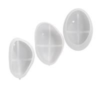 PRETYZOOM Moules résine à galets 3 pièces flexibles en silicone blanc pour fabrication de bijoux et loisirs créatifs avec époxy, adaptés aux porte-clés