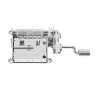 PRETYZOOM Mouvement de Boîte à Musique DIY à Manivelle Argenté avec 15 Notes en Alliage et Engrenage en Cuivre, pour Projets de Bricolage et Ateliers Artisanaux