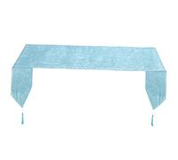PRETYZOOM Nappe Décorative Simple avec Franges pour Mariage et Fête Couleur Unie Bleu Lac pour Décoration de Table et Événements