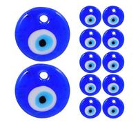 PRETYZOOM Nazar Boncuk Lot de 12 perles en verre pour loisirs créatifs Motif œil bleu 3 cm