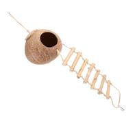 PRETYZOOM Nichoir Suspendu en Coquille Naturelle Légère avec Échelle pour Oiseaux de Compagnie, Lit de Repos Décoratif Facile à Utiliser, 1 Set