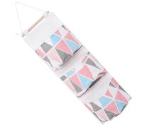 PRETYZOOM Organisateur de Porte Arrière en Coton et Lin 3 Couches, Rangement Mural Suspendu Facile à Accrocher, Paquet de Rangement pour Chambre Élégant et Résistant la Poussière