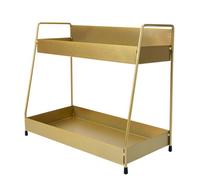 PRETYZOOM Organisateur de Salle de Bain en Fer à Double Couche pour Cosmétiques, Étagère de Table Pratique et Décorative, Rangement Maison Chambre
