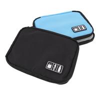 PRETYZOOM Organiseur Électronique 3pcs en Nylon Double Fermeture Éclair, Pochettes Maillées Élastiques, Voyage Rangement Facile des Câbles et Chargeurs