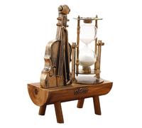 PRETYZOOM Ornement Créatif de Bureau Finition Soignée et Base Plate Stable en Bois et Métal, Sablier Rétro de Violon pour Décoration Intérieure