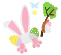 PRETYZOOM Ornement Lapin en Feutrine pour Pâques, Décor Mural Réutilisable | Feutrine Douce, Décoration Saisonnière pour Chambre et Porte D’entrée, pour Fêtes de Printemps