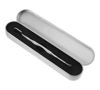 PRETYZOOM Outil de Nettoyage Points Noirs en Acier Inoxydable, Grattoir Exfoliant Visage Grosse Taille, Extracteur Boutons Métal Double Embout, pour Menton, Nez et Front, Usage Personnel