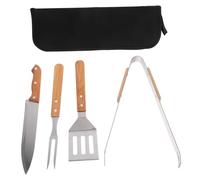 PRETYZOOM Outils pour Barbecue Acier Inoxydable avec De Rangement Ustensiles De Grillades Pince Spatule Coupe-Viande pour Camping Et Cuisine Extérieure