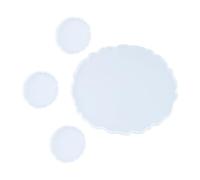 PRETYZOOM Pack de 4 Moules en Silicone Blanc pour Résine Époxy, Moules à Plateau pour Collations et Objets Divers, Fabrication Artisanale en Famille Garçon et Filles