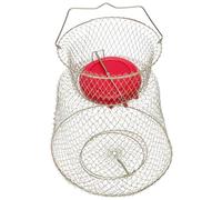 PRETYZOOM Panier de Pêche en Filet de Fer, Panier à Poisson avec Bol Flottant, Fer, Or, Facile à Ranger, Pratique, Résistant à L’Usure, Garde Les Poissons Vivants, Pêche