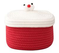PRETYZOOM Panier de Rangement Tissé en Corde de Coton Couvercle Petit Format Rouge Organisateur Polyvalent pour Jouets et Articles Divers pour Chambre D’Garçon et Filles et Bureau