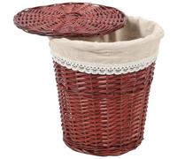 PRETYZOOM Panier de rangement tissé pot poubelle couverture Seau tissu panier à linge panier linge panier de linge panier d'épicerie panier de rangement d'articles divers osier Brown