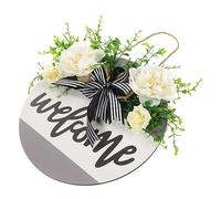 PRETYZOOM Panneau De Bienvenue Rond Bois Plaque Décorative De Porte à Suspendre Panneau De Porte Entrée Pour Décoration Intérieure Et Extérieure