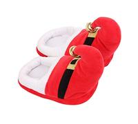PRETYZOOM Pantoufles de Lutin de Noël Pantoufles Dhiver à Fourrure Douillettes en Peluche Pantoufles de Maison Chaudes Et Douces pour Les Costume de Père Noël Femmes Hommes 1