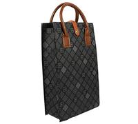 PRETYZOOM Paquet Porte-Bouteilles à Vin Réutilisable 2 Bouteilles Format Compact en Cuir PU Robuste Poignées Pratiques pour Transport Fêtes Mariage Coffret Présent Pliable