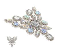 PRETYZOOM Patchs Décoratifs Strass Argenté 9,5x10,5 Cm Thermocollants pour Applications sur Vêtements et Accessoires, pour Bricolage et Atelier de Couture