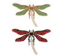 PRETYZOOM Patchs Thermocollants Libellule 2 Pièces Bordure Dorée pour Paquet et Chapeaux, Appliques en Tissu pour Loisirs Créatifs et Personnalisation