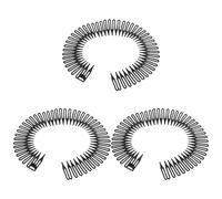 PRETYZOOM Peigne à Cheveux à Ressort Circulaire 3 Pièces Noir, Bandeaux Flexibles, Domptage Mèches Rebelles, pour Sport et Coiffure Quotidienne