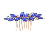 PRETYZOOM Peigne à Cheveux de Mariage en Cristal Verre Œil de Cheval Vert Grand-mère, Accessoire Coiffure Mariée Bleu Roi, Bijou Cheveux Strass pour Coiffure de Mariage Élégante