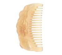 PRETYZOOM Peigne en Corne de Mouton Naturelle Semi-circulaire 7,5 Cm Épaisseur 0,7-0,9 Cm Fait Main Antistatique à Dents Larges pour Massage Cuir Chevelu Soins Capillaires Voyage