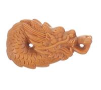 PRETYZOOM Pendentif Porte-clés Dragon en Bois de Santal Sculpté, Décoration Suspendue Unisexe, Marron Naturel, Ornement Artisanal Polyvalent, Accessoire Paquet à Main, Présent Nouvel An,