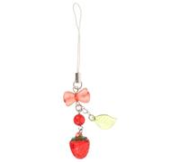 PRETYZOOM Pendentif Téléphone Fraise en Acrylique Délicat et Pratique, Accessoire Esthétique pour Appareil Photo et Porte-clés, pour Femme et Fille