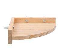 PRETYZOOM Perchoir Debout pour Perroquet en Bois Naturel Khaki, Plateforme Triangulaire Facile à Installer, Ne Rétrécit Pas et Ne Craque Pas, pour Jouer