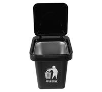 PRETYZOOM Petite Poubelle Suspendue Avec Couvercle, Mini Poubelle Murale Pour Camping-car, Voiture Et Bureau, Gain De Place, Pratique Pour Voyage, Matériau Solide, Couleur Noire