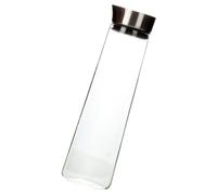 PRETYZOOM Pichet à Eau en Verre Borosilicaté 1l Grosse Capacité Étanche Couvercle Inox Élégant pour Maison et Bureau