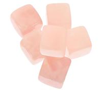 PRETYZOOM Pierres à Whisky en Quartz Rose 6 Pcs Cubes Réutilisables pour Boissons, Pierre Naturelle Décorative Pratique, pour Bars et Restaurants