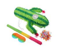 PRETYZOOM Piñata Cactus Décorative Remplie De Bonbons, Grand Format, En Papier Robuste, Accessoire De Fête Pour Anniversaire Et Événement, Set Complet Bâton De Frappe Coloré Aléatoire