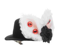 PRETYZOOM Pince à Cheveux Gothique Halloween Mini Chapeau Haut-de-Forme Vintage Oreilles de Lapin et Broche Œil Accessoires Cheveux pour Femmes et Filles Décoration Costume Fête