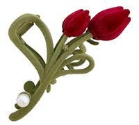 PRETYZOOM Pince à Cheveux Tulipe en Velours Grand Format Pince à Griffes pour Femmes Accessoire Cheveux Automne-hiver Maintien Ferme Design Élégant et Pratique
