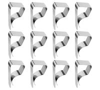 PRETYZOOM Pince Nappe en Acier Inoxydable 12pcs pour Extérieur, Clips de Table Solides et Faciles à Installer, pour Pique-niques et Repas en Plein Air