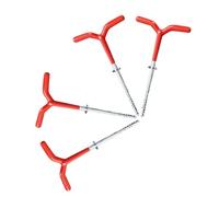 PRETYZOOM Piquets de Tente Spirales Rouges 4 Pièces en Métal Épais pour Camping, Fixation Solide sur Glace et Sols Durs, Accessoire Pêche Hivernale, Outil Portable pour Randonnée et Bivouac