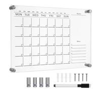 PRETYZOOM Planificateur Quotidien Transparent en Acrylique Tableau Blanc Effaçable 4 Punaises pour Maison et Bureau