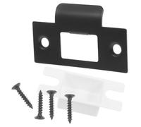 PRETYZOOM Plaque de Gâche Kit de Réparation Vis T-shaped du Pêne Dormant en Métal Noir pour Verrouillage Sécurisé et Installation Facile pour Serrure de Porte en Bois