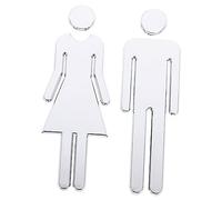 PRETYZOOM Plaque Signalétique Wc Métallique Créative Pour Salle De Bain Hôtel Et Usage Public Panneau Toilettes Unisexe Pratique Pour Indiquer Dames Et Messieurs