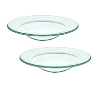 PRETYZOOM Plat De Remplacement pour Chauffe-Cire en Verre 2 Pièces 4,7 Pouces pour Maison Et Décoration Simple Et Élégante