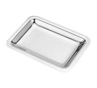 PRETYZOOM Plateau Rectangulaire Inox 304 Épais pour Apéritifs et Fruits, Grand Format Bords Anti-renversement, Plateau de Service Polyvalent Cuisine, Restaurant et Hôtel, Réutilisable