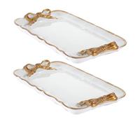 PRETYZOOM Plateaux en Résine 2 en 1 Assiette À Fruits Et Porte-Boucles Doreilles Décoration Élégante pour Fête Maison Cuisine