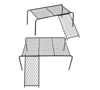 PRETYZOOM Plateforme de Poulailler en Fer Noire 2pcs pour Petits Animaux avec Échelle, Support pour Nourriture et Jeu Cage Poulailler
